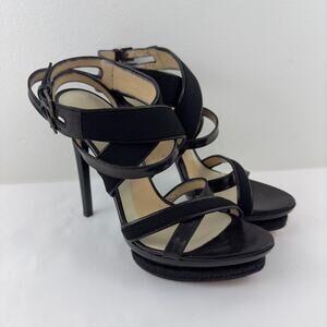 Herve Leger Sera Bondage black heels  made in Italy‎